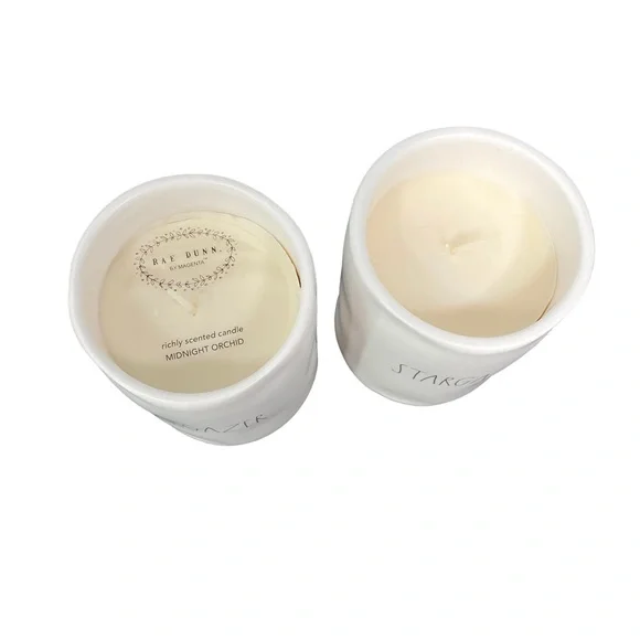 Rae Dunn Scented Candles 2 Stargazer Midnight Orchid gold star ceramic jar - Picture 6 of 9